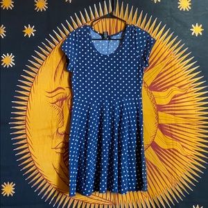 Blue polka dot dress